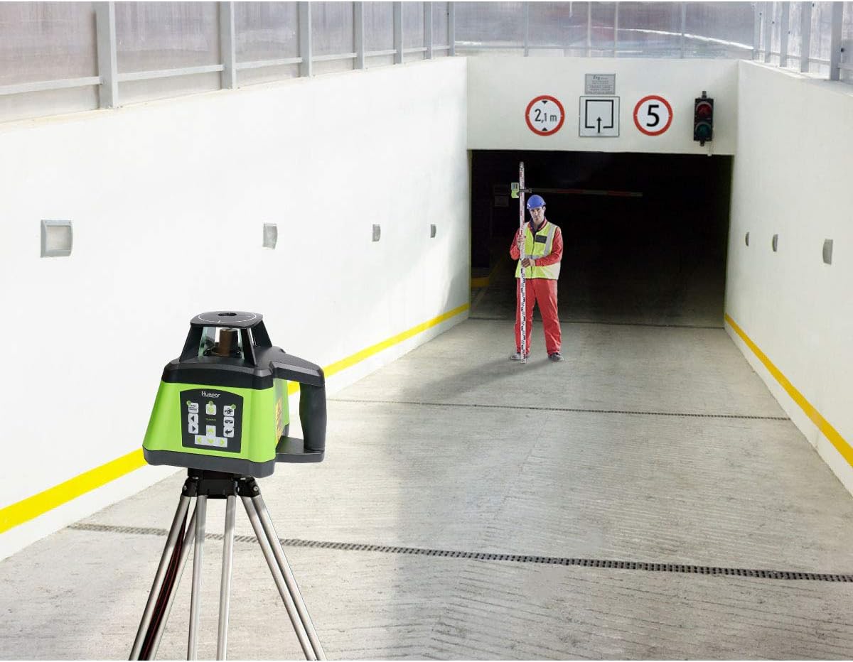 Huepar Professional Self Rotating Laser Level Green Beam Kit, RL200HVG