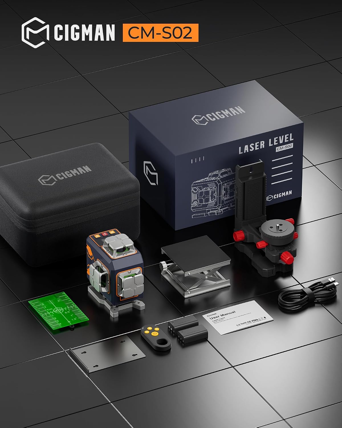 CIGMAN Green Laser Level, 4x360° Self Leveling, APP Control, for DIY&Home
