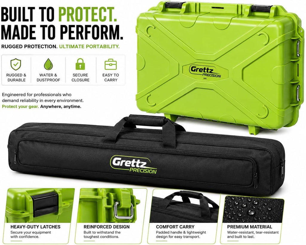 Grettz G70 Red Beam Rotary Laser Level Kit — Dual Grade, Self-Levelling