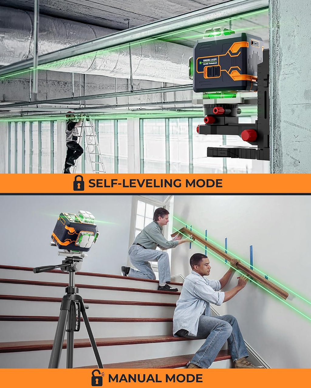 CIGMAN Green Laser Level, 4x360° Self Leveling, APP Control, for DIY&Home