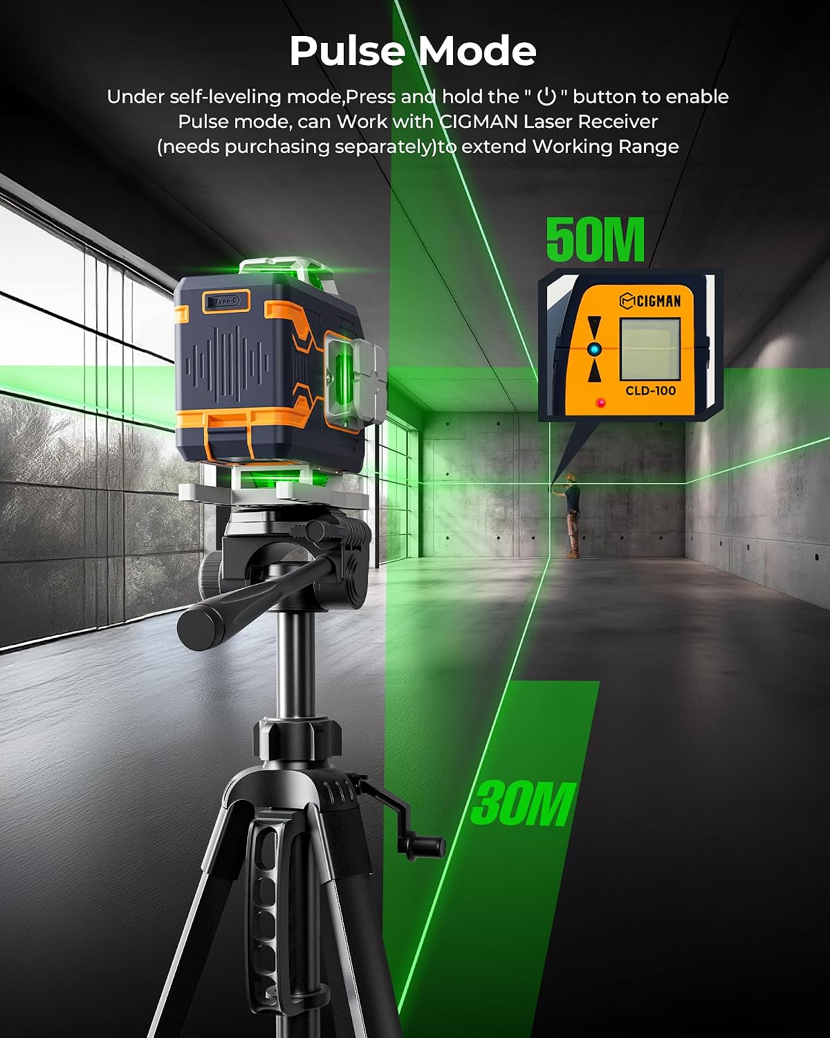 CIGMAN Green Laser Level, 4x360° Self Leveling, APP Control, for DIY&Home